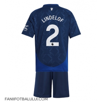 Manchester United Victor Lindelof #2 Echipament de Fotbal Replică 2024-25 Copii Deplasare (+ Șorturi)